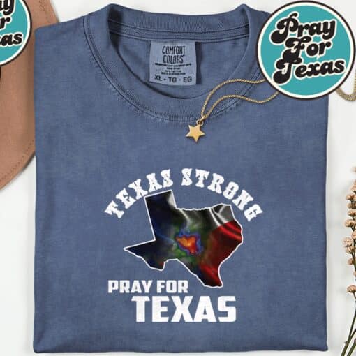 Pray For Texas Support Hill Country Stronger T-Shirt - Image 4