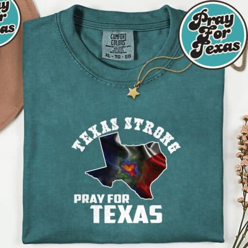 Pray For Texas Support Hill Country Stronger T-Shirt - Image 3
