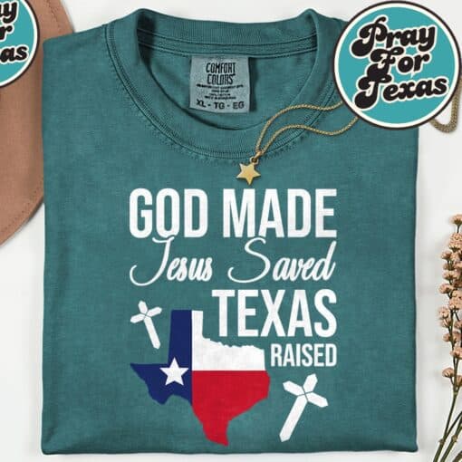 God Made Jesus Saved Texas T-Shirt - Image 7