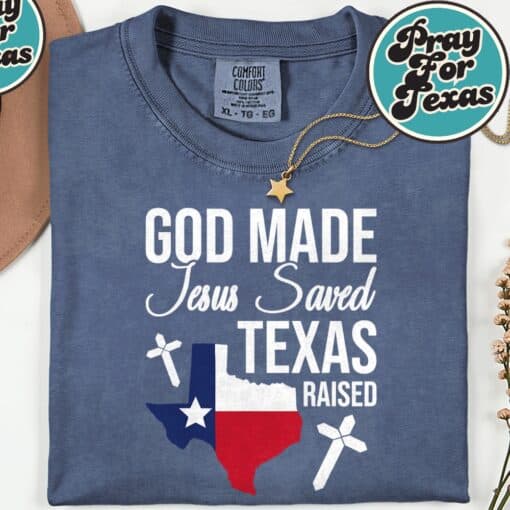 God Made Jesus Saved Texas T-Shirt - Image 5