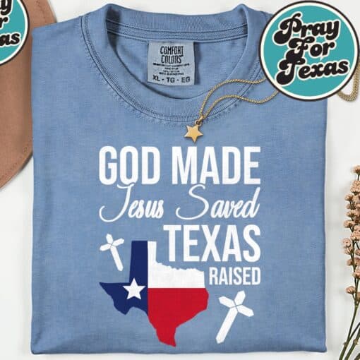 God Made Jesus Saved Texas T-Shirt - Image 2