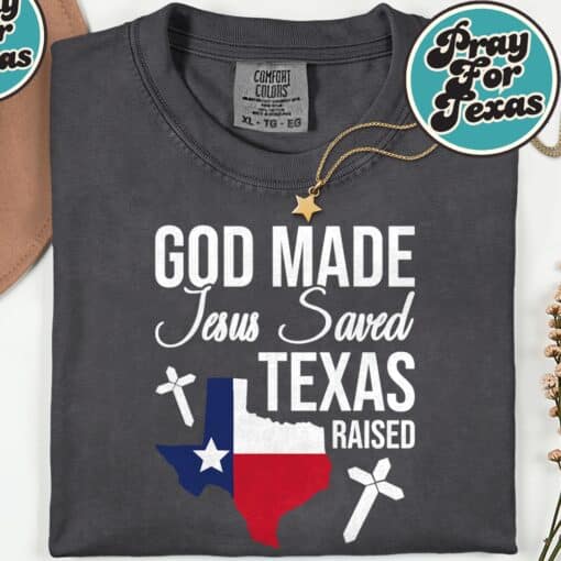 God Made Jesus Saved Texas T-Shirt - Image 3