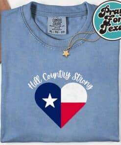 Hill Country Strong Texas Heart T Shirt2