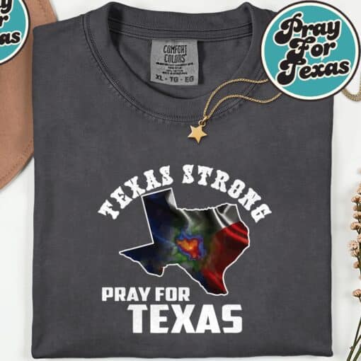 Pray For Texas Support Hill Country Stronger T-Shirt - Image 2