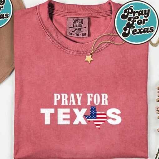 Pray For Texas Support Texas T-Shirt - Image 4