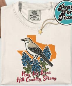 Pray for Texas Hill Country Bird Bluebonnet Stay Strong TX T Shirt 8