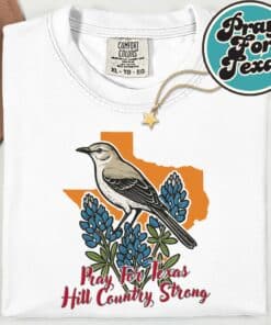 Pray for Texas Hill Country Bird Bluebonnet Stay Strong TX T Shirt 9