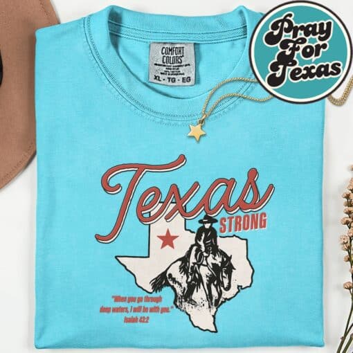 Stay Strong Texas Vintage Pray For Texas T-Shirt - Image 3