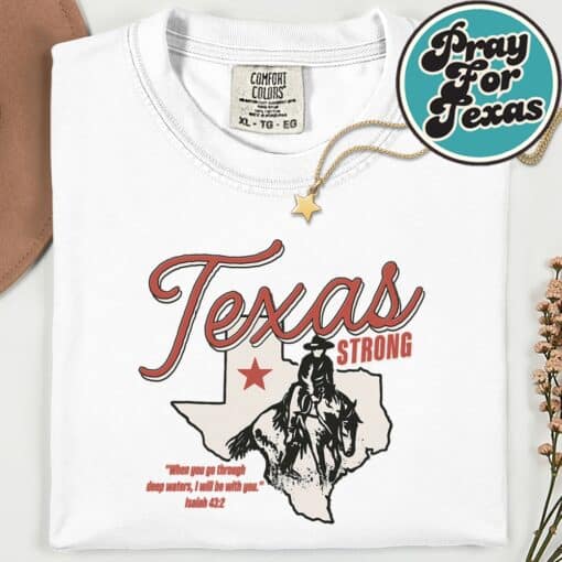 Stay Strong Texas Vintage Pray For Texas T-Shirt - Image 6