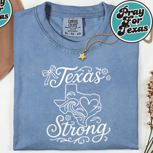 Texas Stronger Pray For Texas T-Shirt - Image 2