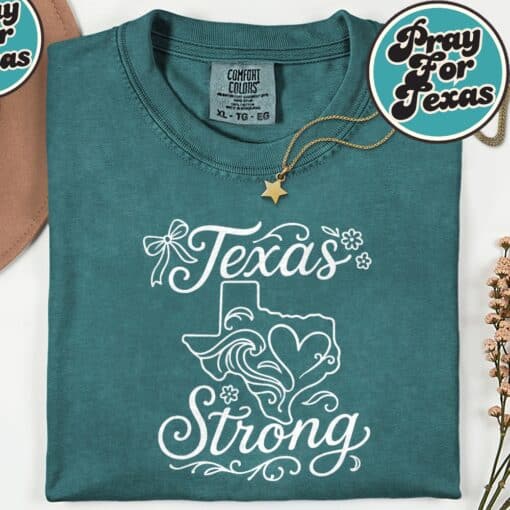 Texas Stronger Pray For Texas T-Shirt - Image 3