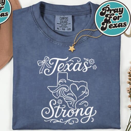 Texas Stronger Pray For Texas T-Shirt - Image 4