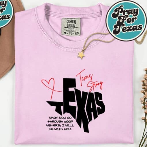 Texas Stronger Than Storm Support Community Pray For Texas Shirt - Image 2