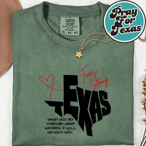 Texas Stronger Than Storm Support Community Pray For Texas Shirt - Image 4