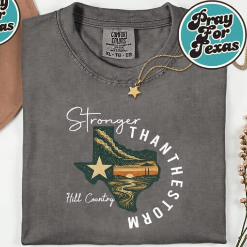 Vintage Pray for Texas Shirt - Image 2