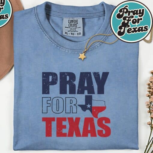 Vintage Pray for Texas T-Shirt - Image 3